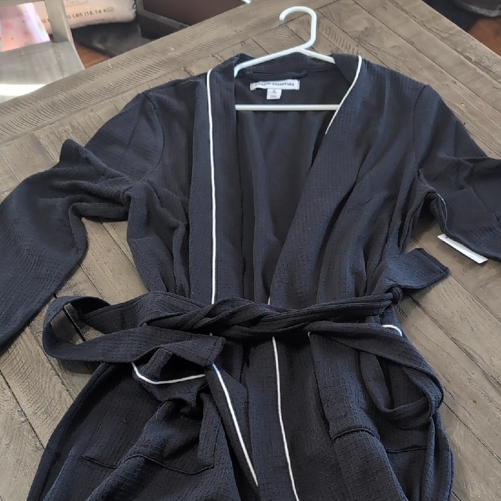 Black Robe with White Piping